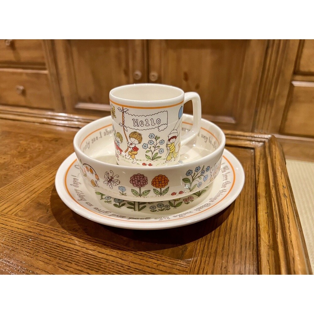 Vintage Lenox 1970’s Gentle Friends Children’s China Porcelain Ivory Dining Set